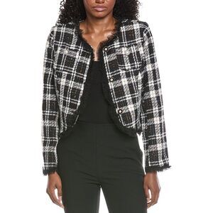 Walter Baker Womens Nolita Tweed Jacket, Black